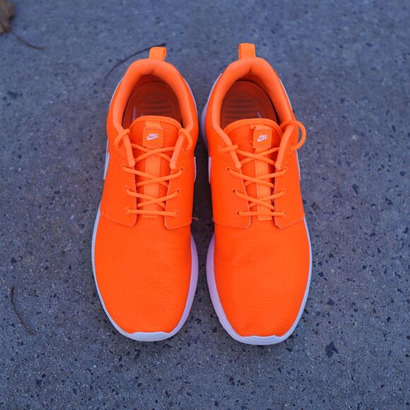 Nike Roshe One Prem 8 Neon Orange Leather "Just Do It" Running Shoes 833928-800 - Picture 4 of 12